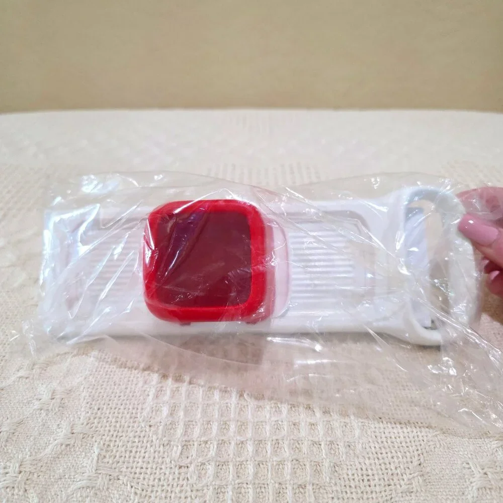 Mandolin Travel Tupperware Red Mini Mando Compact Food Slicer Non-Electric NIP